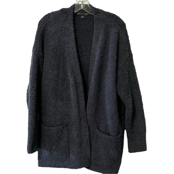 Barefoot Dreams Cozy Chic Longline Open Front Cardigan Sweater Pockets S/M - Picture 1 of 15